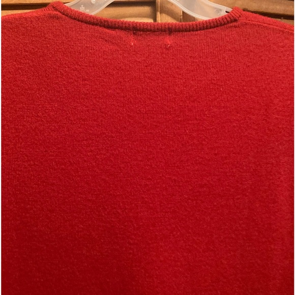 Tian Collection Red Knit Sweater with Sequins Front & Beaded Hem - Picture 13 of 16